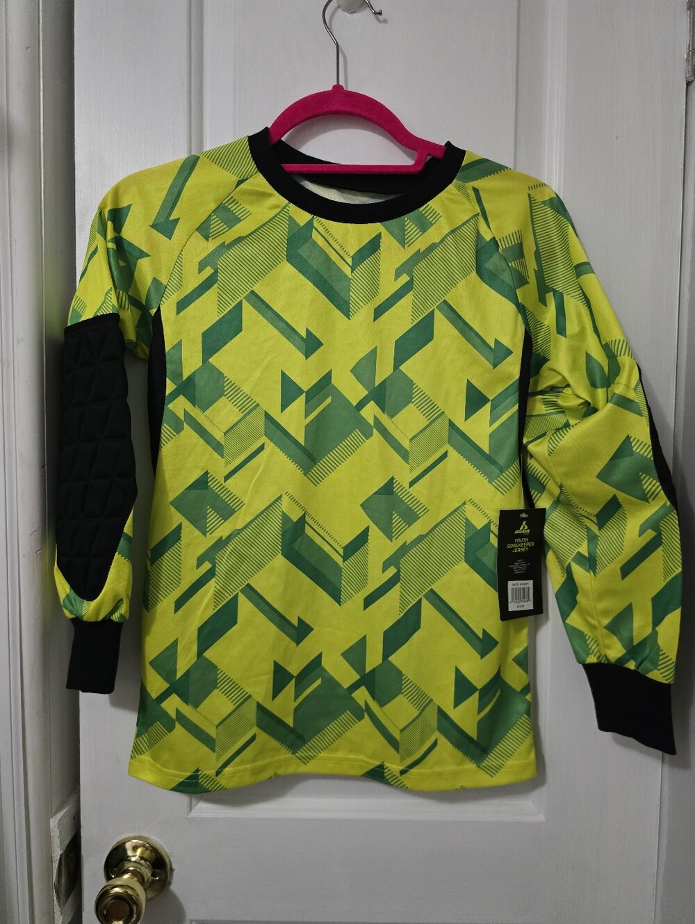 Kids' Neon Yellow & Green Graphic Goalkeeper Jersey Size S